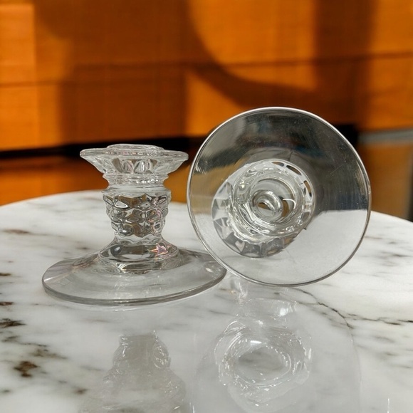 Fostoria American Candle Holders set of 2 - Picture 3 of 6